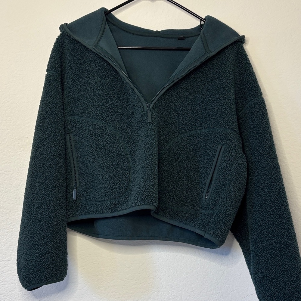 Uniqlo Deep Green Teddy Jacket